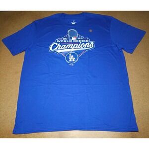 Dodgers Fanatics 2025 World Series Champions Official Logo T-Shirt Mens Size 2XL